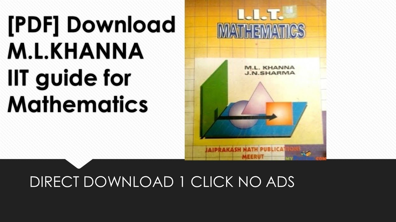 Iit maths by ml khanna pdf download pdf